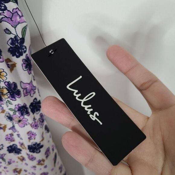 LULUS Dress Womens Small White Floral Wandering Whimsy Button-Up Mini Dress NWT - Picture 7 of 11